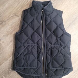 Womens J CREW Quilted Navy Blue Vest Size S